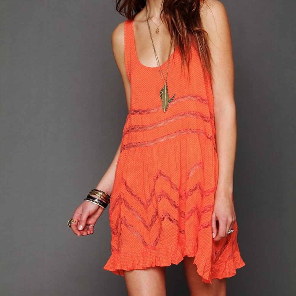 Free People Voile and Lace Trapeze Slip